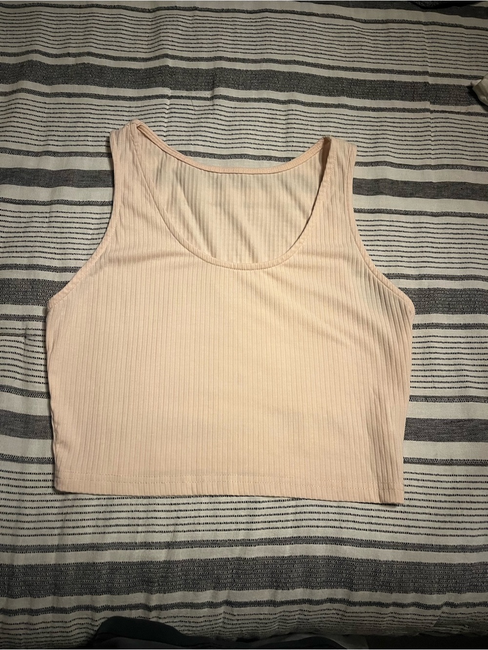 Ribbed Scoop Neck Crop Tank Top and Loose Pant set